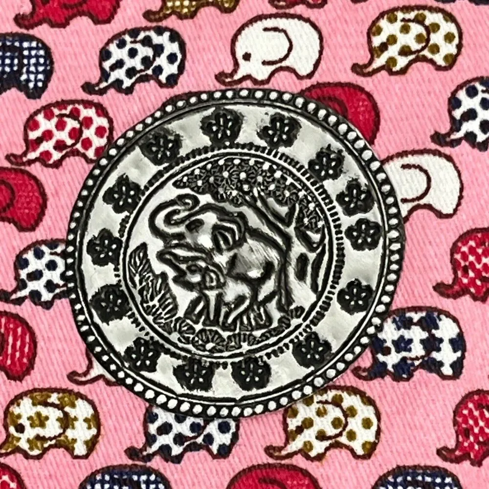 Makeup Case Cosmetic Zip Bag Elephant Toiletry Pouch Travel Organizer Pink 8x5in